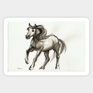 Magnificent Mare - ink wash painting Sticker